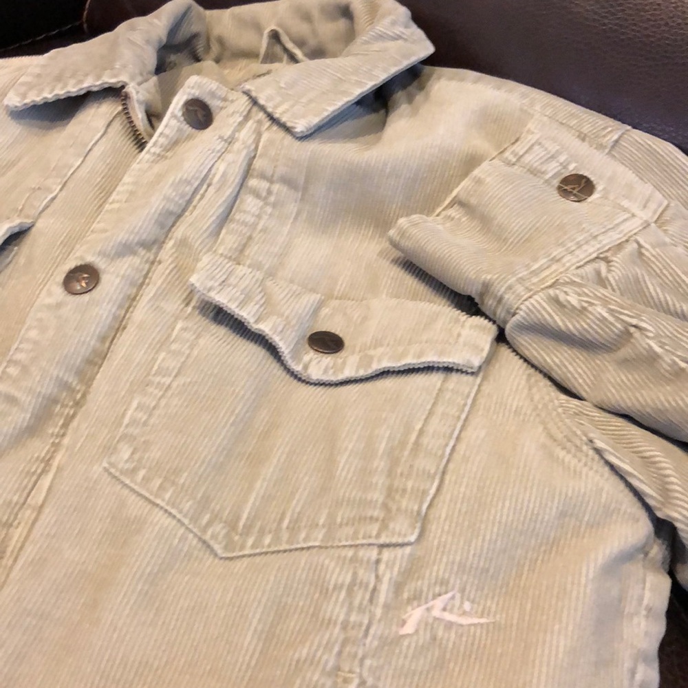 Rusty  lined corduroy zip + snap front  jacket